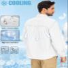 linlon Mens Safari Shirts Long Sleeve UV Protection Hiking Fishing UPF 50+ Quick Dry Cooling Camping Travel Shirts#5066-White-S view 3