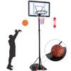 Topeakmart Youth Portable Basketball Hoop System Stand 7.2-9.2 ft Height-Adjustable for Indoor Outdoor w/ 2 Wheels, Fillable Base & 32in Backboard view 3