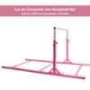 Costzon Double Horizontal Bars, Junior Gymnastic Training Parallel Bars w/ 11-Level 38-55" Adjustable Heights, Converted Single Bar, 264lbs Capacity, Ideal for Indoors, Outdoors, Home Practice (Pink) view 2