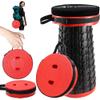 ALEVMOOM Telescoping Stool with Thick Cushion, H18.1 D10.24 Portable Collapsible More Sturdy Capacity 600Ib, Retractable Collapsible Camping Adjustable Folding Stool for Hiking Garden BBQ view 1