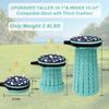 ALEVMOOM Upgraded Collapsible Stool with Thickened Cushion 18.1",600Lbs Max Weight Wider & Taller Pop Up Stool, Heavy Duty Portable Retractable Folding Chair or Travel Foot Rest for Camping Outdoors view 4
