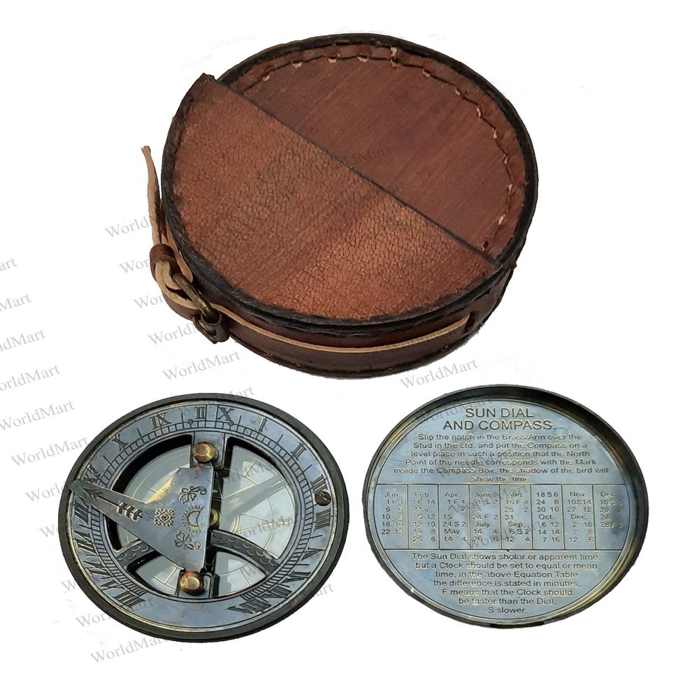 WORLDMART Engraved Nautical Compass, Personalized Compass, Mens Gift, Groomsmen Gift, Wedding Gift, Hiking Gift, Corporate Gift, Engraved Gift. (Black Finish with Leather Box)