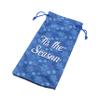 Calabria Christmas Holiday Drawstring Microfiber Eyeglass/Sunglass Soft Cases in Blue-Snowflake view 1