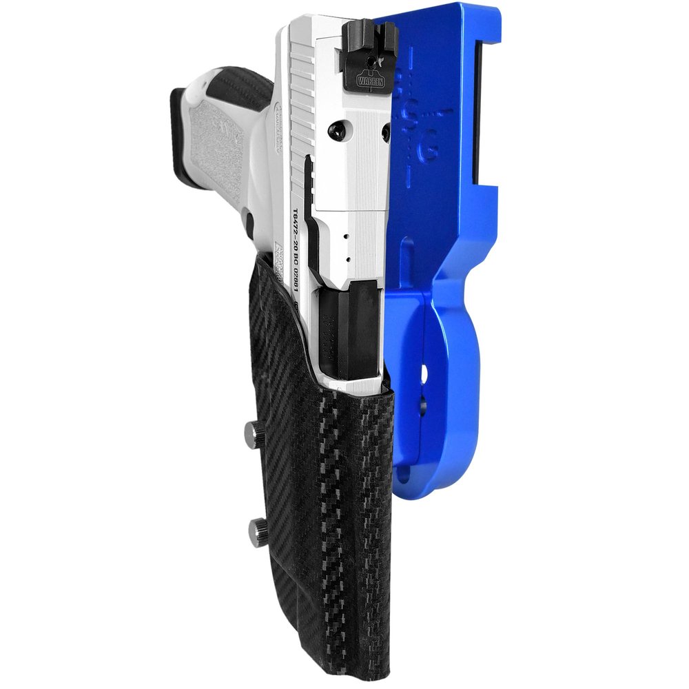Pro Heavy Duty Competition Holster fits Canik TP9SFx (Right-Hand Draw, Blue/Carbon Fiber)