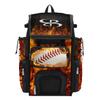 Boombah Superpack Bat Bag - Backpack Version (no wheels) - Holds 4 Bats - Fire Ball Black/Orange/White view 1
