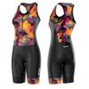 SLS3 Triathlon Suits Women - One Piece Tri Suit Women - Pro Womens Triathlon Suit - Premium Trisuit, No Shelf Bra (Black/Sunrise Blooms, X-Small) view 1