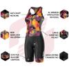 SLS3 Triathlon Suits Women - One Piece Tri Suit Women - Pro Womens Triathlon Suit - Premium Trisuit, No Shelf Bra (Black/Sunrise Blooms, X-Small) view 2