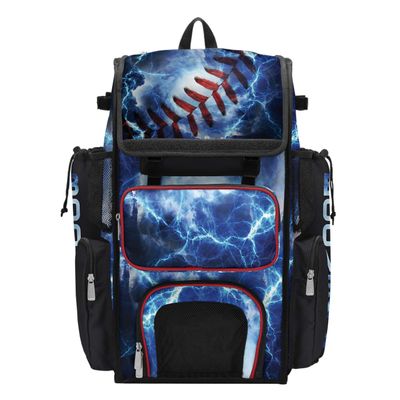 Boombah Superpack Bat Bag - Backpack Version (no wheels) - Holds 4 Bats - The Natural Black/Red/White