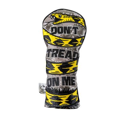 Pins & Aces Golf Co. Dont Tread On Me Premium Driver Headcover - Quality Leather, Hand-Made 1 Wood Head Cover - Style and Customize Your Golf Bag - Tour Inspired, American, Patriotic Classic Design