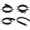 FM FM42 Yellow Simulated Leather PU Black-tone Spikes Rivets Punk Rock Gothic Choker Collar Necklace PN2844 view 3