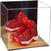 Better Display Cases Acrylic Extra Large Shoe Display Case for Basketball Shoe, Hightop, Soccer & Football Cleats with Mirror and Wood Base (A014-M-WB) view 2