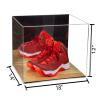 Better Display Cases Acrylic Extra Large Shoe Display Case for Basketball Shoe, Hightop, Soccer & Football Cleats with Mirror and Wood Base (A014-M-WB) view 3
