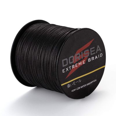 Dorisea Extreme Braid 100% Pe Black Braided Fishing Line 109Yards-2187Yards 6-550Lb Test Fishing Wire Fishing String Incredible Superline Zero Stretch (500m/546Yards 80lb/0.48mm)