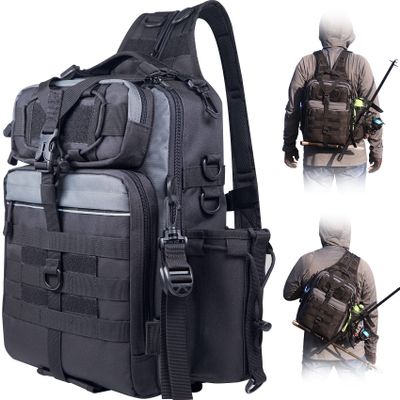 BLISSWILL Fishing Backpack Outdoor Tackle Bag Large Tackle Bag Water-Resistant Backpack with Rod Holder Shoulder Backpack Fishing Gifts for men