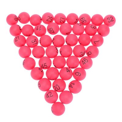 100pcs Plastic Table Tennis Balls 4cm Numbered Bingo Ball Balls Colored Pong Balls 1-100 Wedding Birthday Party Supplies Red