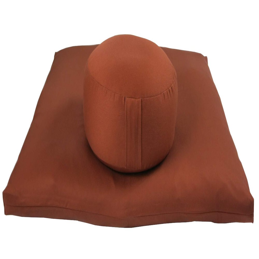 Round Zafu and Zabuton Meditation Cushion Set (2pc) (Clay)