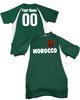 Custom Morocco Soccer Ball 1 Jersey Youth Large in Dark Green and White view 1