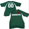 Custom Morocco Soccer Ball 1 Jersey Youth Small in Dark Green and White view 1