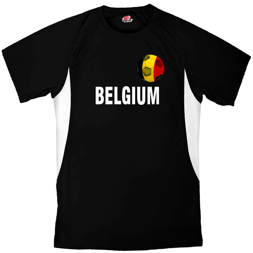 Custom Belgium Soccer Ball 1 Jersey Adult Medium in Black and White