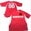 Custom Morocco Soccer Ball 1 Jersey Adult 2X-Large in Scarlet Red and White view 1
