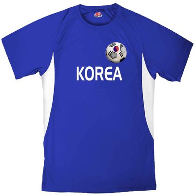 Custom Korea Soccer Ball 1 Jersey Youth Medium in Royal Blue and White