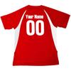 Custom Switzerland Soccer Ball 1 Jersey Adult Medium in Scarlet Red and White view 2