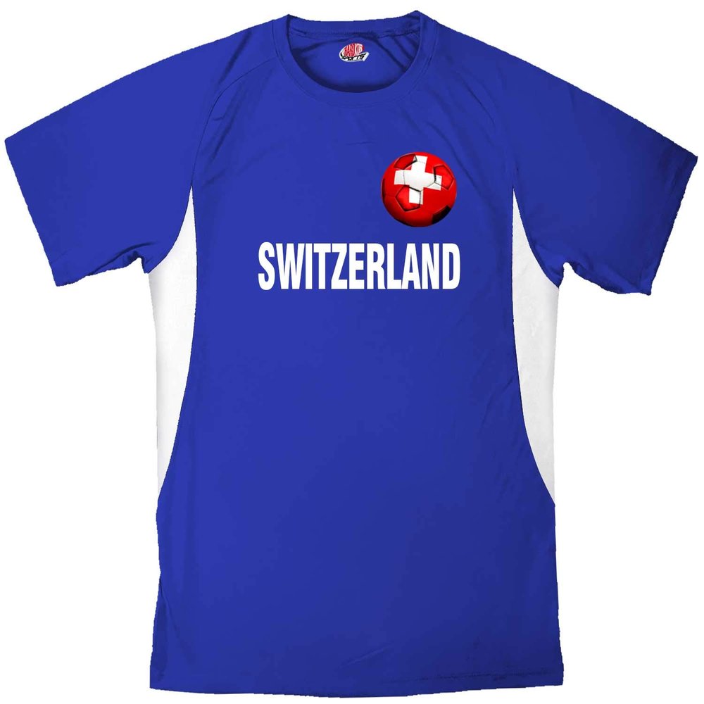 Custom Switzerland Soccer Ball 1 Jersey Adult 2X-Large in Royal Blue and White