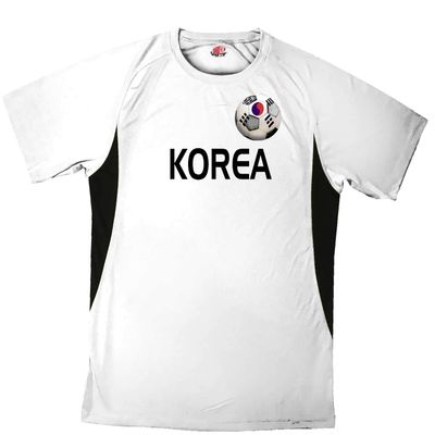 Custom Korea Soccer Ball 1 Jersey Youth Small in White and Black