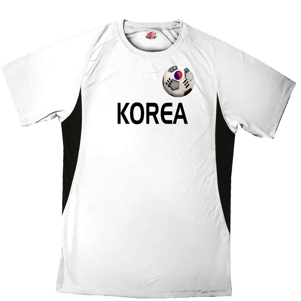 Custom Korea Soccer Ball 1 Jersey Youth Small in White and Black