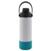 Aquatix Double Wall Insulated 21 Ounce White Bottle with Silicon Shock Scratch and Dent Resistant Boot (Turquoise) view 1