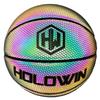 HW HOLOWIN Reflective Glowing Holographic Luminous Basket Ball for Night Game, Perfect HoloHoops Toys (Reflective Black, Size 7) view 1