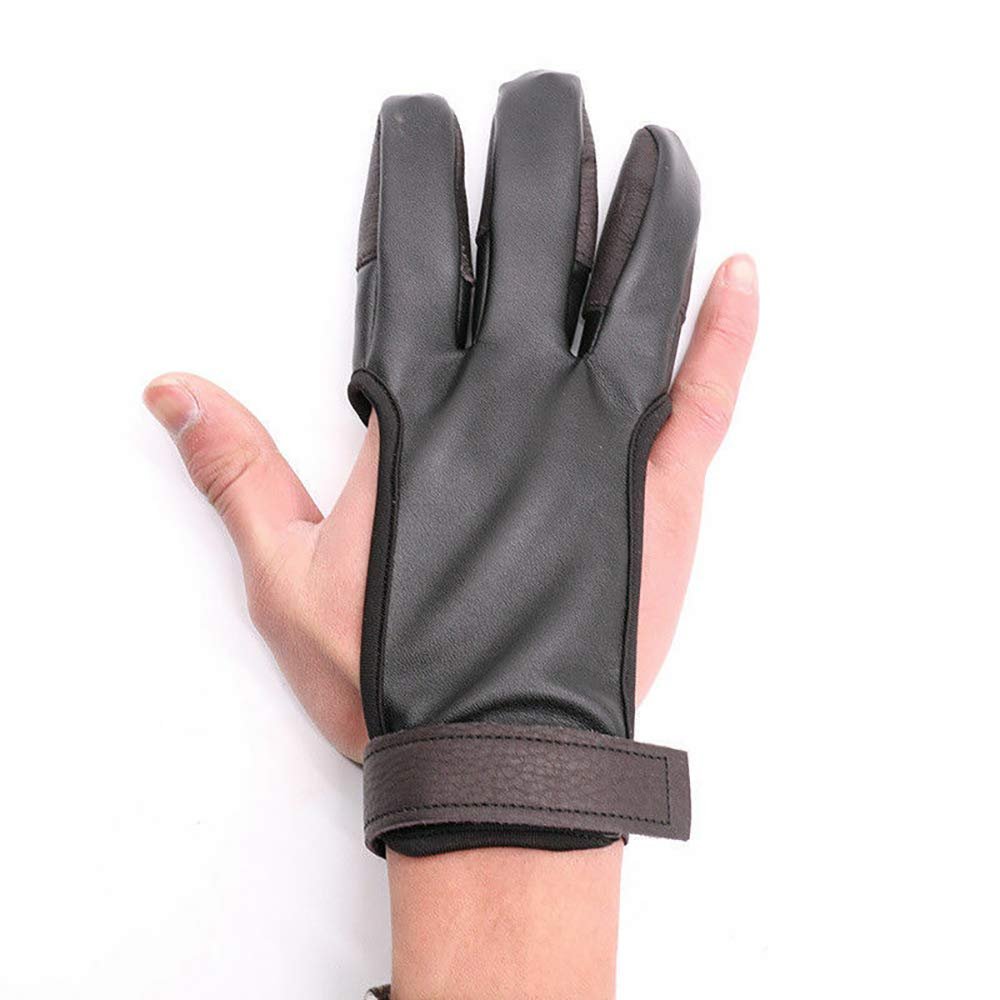 Weatlake Archery PU Leather 3 Fingers Guard Protector Tab Hunting for Recurve Bow Longbow