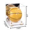 Better Display Cases Acrylic Mini - Miniature (not Full Size) Basketball Display Case with Mirror, Gold Risers and White Base (A015-GR) view 2