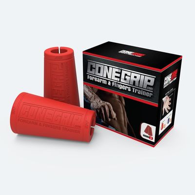 ConeGrip - Forearm & Fingers Trainer New Patented Conic Shape Thick Bar Adapter Grips, Anti-Slip Rubber Material, Perfect for Body Building, Arm Wrestling, Weight Lifting and Climbing.