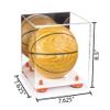 Better Display Cases Acrylic Mini - Miniature (not Full Size) Basketball Display Case with Mirror, Orange Risers and White Base (A015-OR) view 2