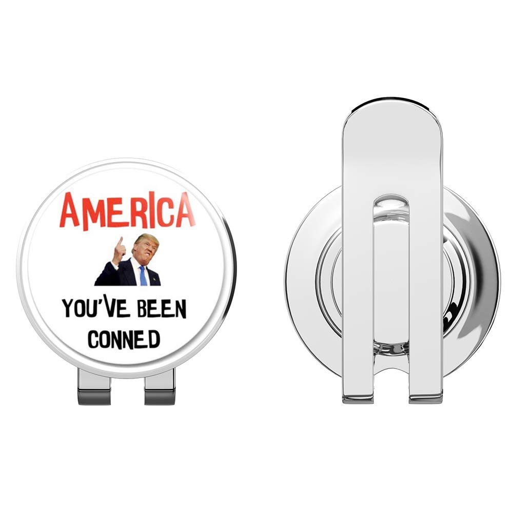 888 Graphics America You've Been Conned Trump - Golf Hat Clip with Magnetic Ball Marker