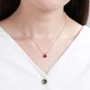 1pc Adabele Real Sterling Silver July Birthstone Necklace 18 inch 6mm Created Red Ruby Round Cut Solitaire Cubic Zirconia CZ Stone Pendant Anniversary Birthday Women Gift NK18-A7 view 2