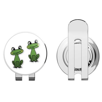 888 Graphics Cute Frogs Golf Hat Clip with Magnetic Ball Marker