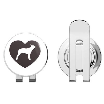 888 Graphics Boston Terrier Golf Hat Clip with Magnetic Ball Marker