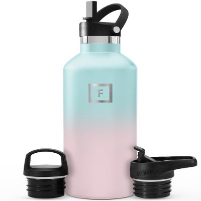 IRON FLASK Camping & Hiking Hydration Flask with Straw, BPA-Free Insulated Stainless Steel Sports Water Bottle - 32 oz Bubble Gum