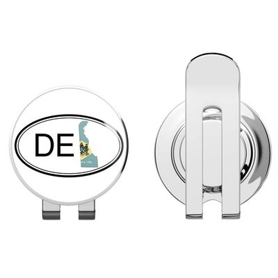 888 Graphics Delaware State Flag Oval Golf Hat Clip with Magnetic Ball Marker