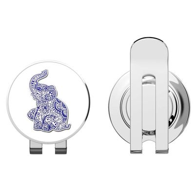 888 Graphics Elephant Henna Exotic Golf Hat Clip with Magnetic Ball Marker