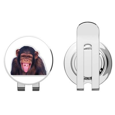 888 Graphics Chimp Funny Monkey Golf Hat Clip with Magnetic Ball Marker