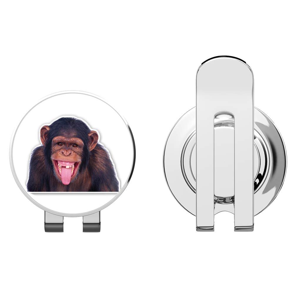 888 Graphics Chimp Funny Monkey Golf Hat Clip with Magnetic Ball Marker