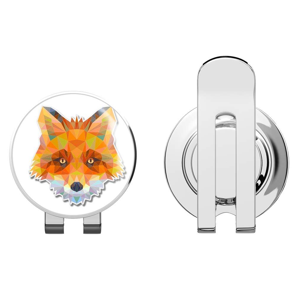 888 Graphics Fox Triangles Design Golf Hat Clip with Magnetic Ball Marker