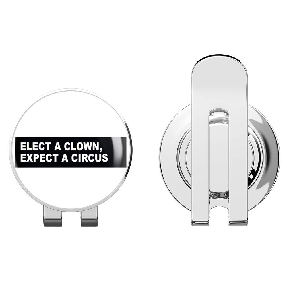 888 Graphics Elect a Clown Expect a Circus Golf Hat Clip with Magnetic Ball Marker
