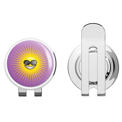 888 Graphics Sun Sunglasses on Purple Golf Hat Clip with Magnetic Ball Marker