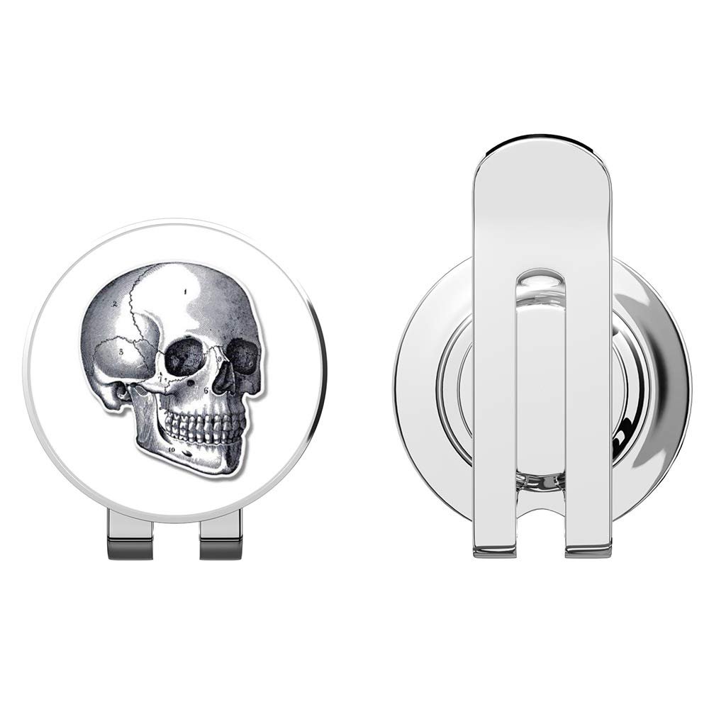 888 Graphics Anatomy Skull Vintage Golf Hat Clip with Magnetic Ball Marker