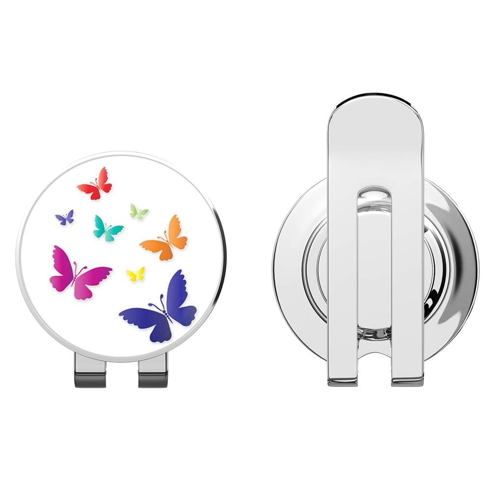 888 Graphics Colorful Butterflies Beautiful Golf Hat Clip with Magnetic Ball Marker