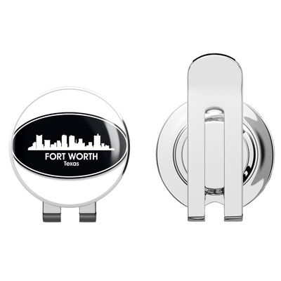 888 Graphics Fort Worth Texas Oval Golf Hat Clip with Magnetic Ball Marker
